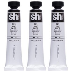 신한화구 sh 유화 Tube 물감 징크 화이트, 50ml, 3색