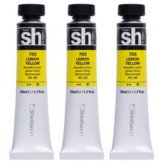 신한화구 sh 유화 튜브 물감 레몬 옐로, 50ml, 3색