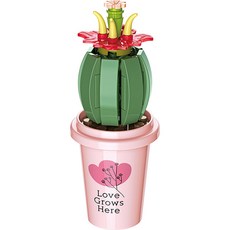 자키 레고호환블럭, 선인장컵화분JK2658-12, 1개