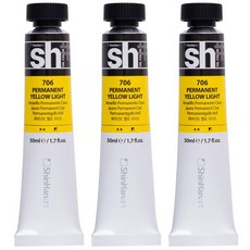 신한화구 sh 유화 Tube 물감 퍼머넌트 옐로 라이트, 50ml, 3색