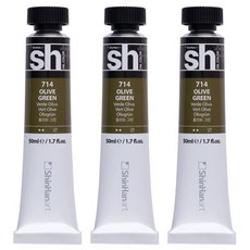 신한화구 sh 유화 튜브 물감 올리브 그린 3개, 50ml, 1색