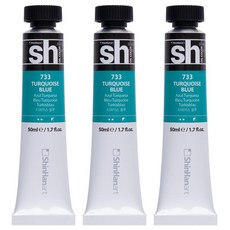 신한화구 sh 유화 튜브 물감 터콰이스 블루 3개, 50ml, 1색