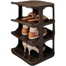 Mabel In Home 高級纖薄善用空間4層鞋架, 黑色, 1個