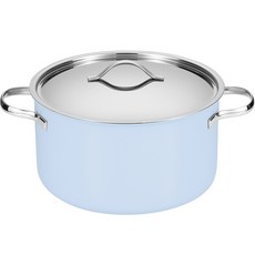 EDELKOCHEN 電磁爐適用Serenity不鏽鋼3層雙耳湯鍋, 24×13.5厘米, 藍色