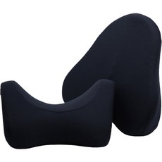 MYOWN CAR U型記憶棉車用頸枕 + 腰靠墊組, 黑色, 1套