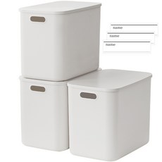 Monoble 食品儲藏室收納整理盒, 奶油白, XL(37 x 26.5 x 32.3 cm), 3個