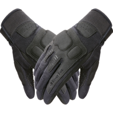 River Fox 機車騎乘透氣觸控手套, 黑色