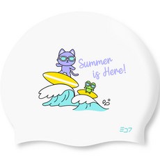 SD7 衝浪喵 青蛙教練 成人泳帽 SGL-CA, 混合色(SGL-CA437)