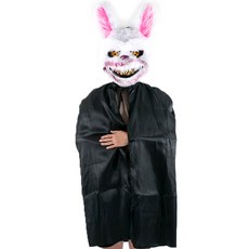 PARTYSHOW 派對時尚黑色披風+邪惡殭屍面具 白兔組, 混色, 1組