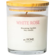 ARONICA Blooming Garden 環保燭芯大豆蠟香氛蠟燭 + 木蓋, 200g, 白玫瑰, 1個