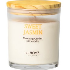 ARONICA Blooming Garden 環保燭芯大豆蠟香氛蠟燭 + 木蓋, 200g, 甜茉莉, 1個
