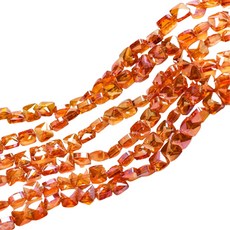 알로데 사각 빛깔 DIY 액세서리 비즈 8mm, 09 오로라오렌지, 80개