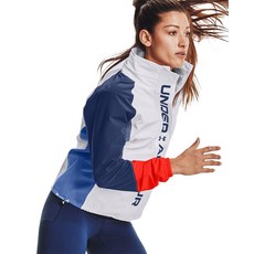 Under Armour 女士 UA RUSH 編織色塊全拉鍊寬鬆風衣 1368355-100