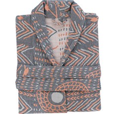 lovinglab 純棉優質民族風浴袍 L, 灰色, 1個