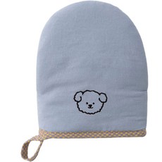 Happy雙層廚房手套 單手佩戴, 小狗藍, 1個