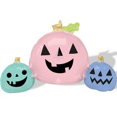 anagram Wow Party Korea 超級造型粉彩萬聖節南瓜氣球, 2個, 混合顏色