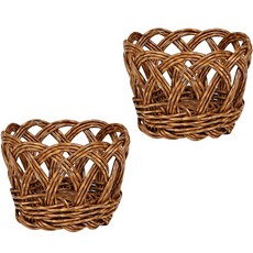 하우스레시피 PP라탄 소품 바스켓, 브라운, 2개
