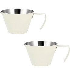 KALDIN 大容量不鏽鋼奶泡杯 附刻度量杯 義式濃縮咖啡不鏽鋼烈酒杯 110ml, 霧面白色, 2個