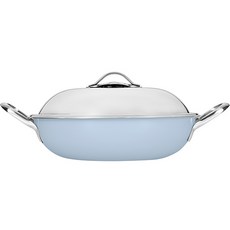 EDELKOCHEN Serenity不鏽鋼鍋 電磁爐適用 藍色, 1個, 28厘米