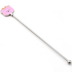 BUTTERSHOP 俏皮可愛糖漿熊不鏽鋼攪拌棒, 粉紅色, 1個
