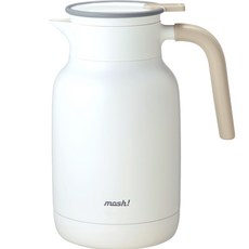 mosh Latte不鏽鋼真空保溫壺, 霧面白, 1.8L, 1個