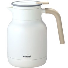 mosh Latte不鏽鋼真空保溫壺, 霧面白, 1.3L, 1個