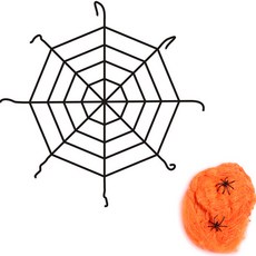 피앤비유니티 거미줄 초대형 2.5m + 소형 세트, 04 블랙(초대), 오렌지(소), 1세트