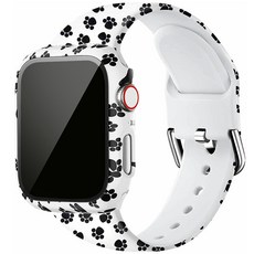 Apple Watch 相容圖案錶帶 + 保護殼組 44mm, 汪汪