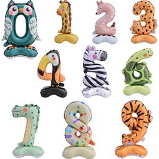 10款動物造型立式數字氣球組, 一套, 1組