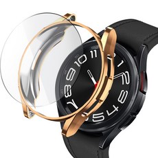 루아러블 갤럭시워치 TPU 케이스 + 강화유리 액정보호필름 세트, 로즈골드, 1개