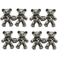 MONACO OLIVE Bear Hook 縮腰扣環 鈕扣, 4個, 鈦色