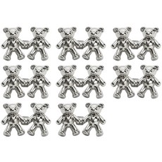 MONACO OLIVE Bear Hook 縮腰扣環 鈕扣, 8個, 銀色