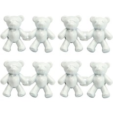 MONACO OLIVE Bear Hook 縮腰扣環 鈕扣, 4個, 白色