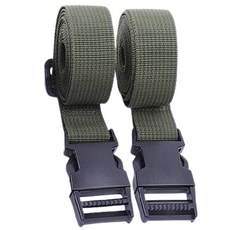 露營用魔鬼氈扣環壓縮綁帶, 1層, 2個, 綠色