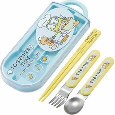 小小兵三件式餐具組 TACC2AG, 湯匙 + 叉子 + 筷子 + 收納盒, 混合色