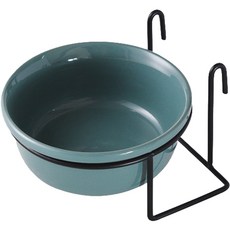 Lanboer 寵物懸掛式陶瓷食盆, 藍色, 1個