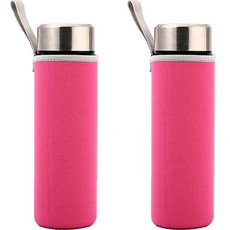 뷰레이티닷컴 베이크 무지 물병가방 360ml, 핑크, 2개