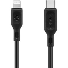 슈피겐 C타입 to 라이트닝 8핀 고속충전 케이블 C10CL, 블랙, 1개