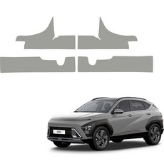 메이튼 디 올 뉴 순정 컬러 가죽 스크래치 도어스텝 커버 SC, 코나 SX2, 그레이