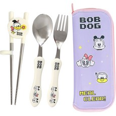 LITTLE BOBDOG 全明星勺叉正畸筷子多勺盒套裝, 紫色(收納袋)