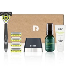 DORCO 臉部3D入門組Motion V2組, 刮鬍刀+5片刮鬍刀+刮鬍刀架+精華液+潔面泡沫, 1組