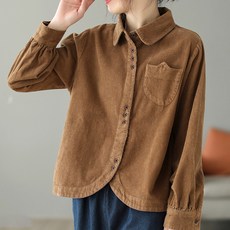 ATTERLIC 女士翻領寬鬆版燈芯絨襯衫 02881