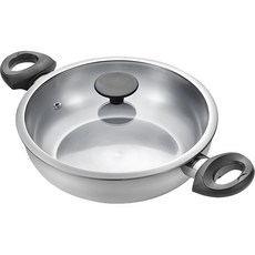 PNPOONGNYUN New Luce系列IH爐不鏽鋼附蓋雙耳湯鍋, 銀色, 24cm, 1個