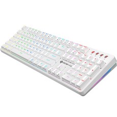 Gdevil SCUD 雙色射出鍵帽 電競 機械式 有線 標準型 鍵盤, 白色, G917, 紅軸