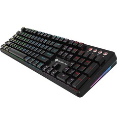 Gdevil SCUD 雙色射出鍵帽 電競 機械式 有線 標準型 鍵盤, 黑色, G917, 紅軸