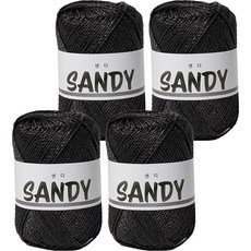 yarna 샌디 뜨개실 50g, 7 블랙, 4개 7 블랙, 4개