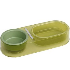 랜보어 반려동물 멀티 반투명 컬러 듀얼식기, 그린, 1개