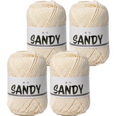 yarna 샌디 뜨개실 50g, 2 아이보리, 4개 2 아이보리, 4개