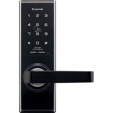 에버넷 나무문 전용 무타공 레버형 손잡이 있음 도어락, EN750W, 방문설치