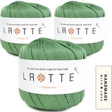 니뜨 라떼 뜨개실 65g x 3p + 코튼라벨 바코드 세트, 19 인디민트, 1개